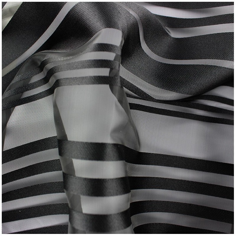 Striped Organza Fabric Black X 32cm Ma Petite Mercerie