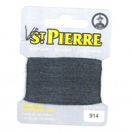 Laine Saint Pierre pour repriser / broder - ardoise n°914