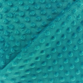 Minkee velvet fabric dot - dark lagoon x 10cm