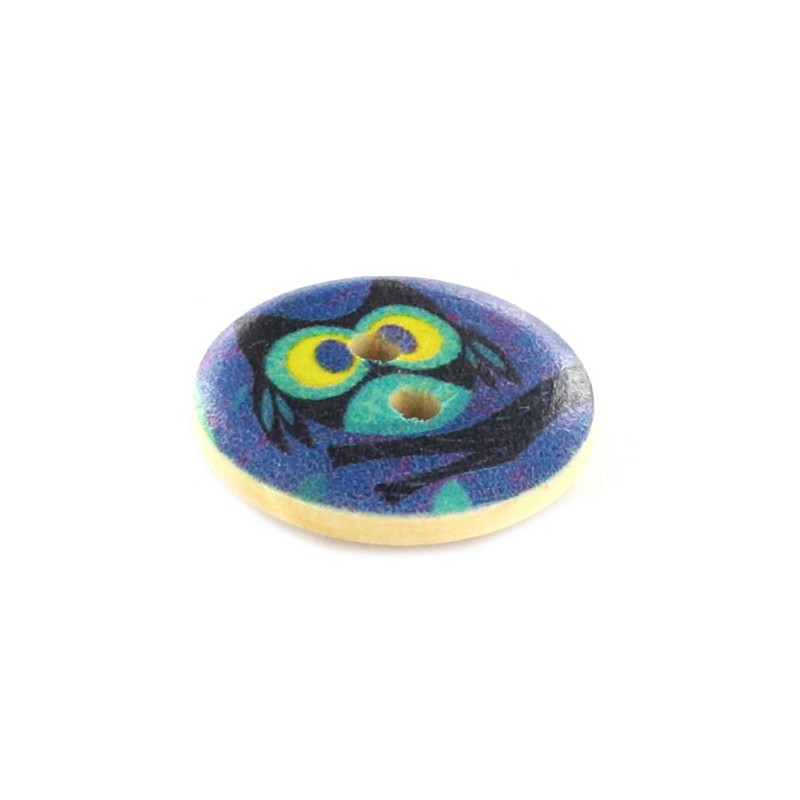 owl wooden button rounded shaped mirza multicolored owl wooden button rounded shaped mirza multicolored