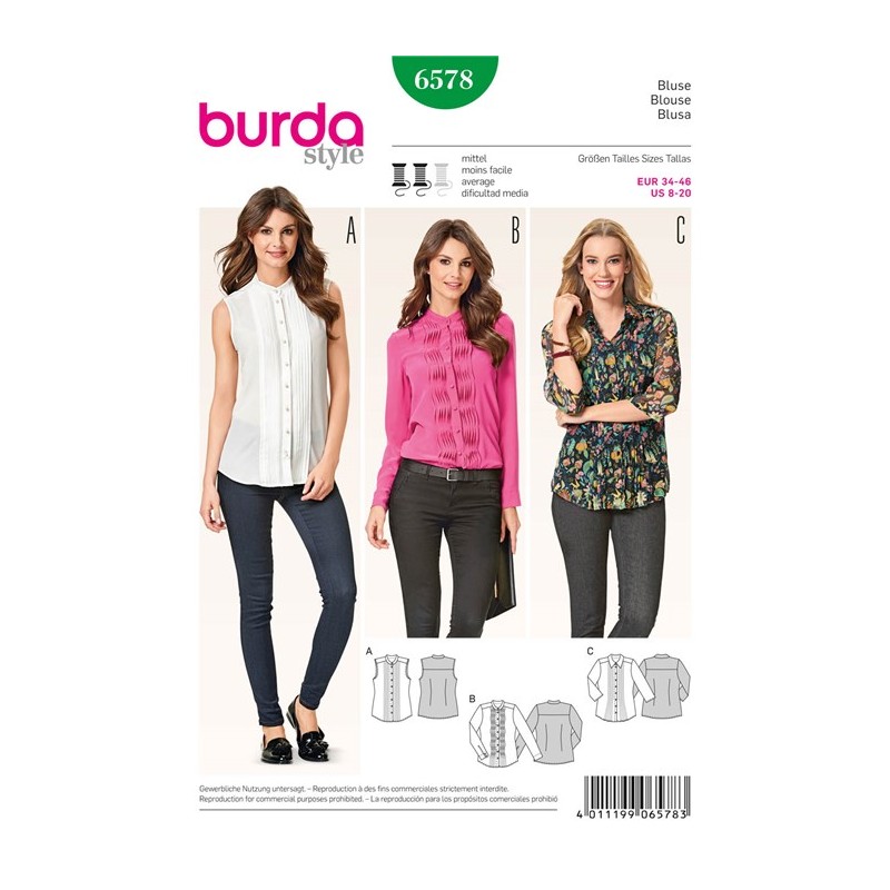 Blouse Burda Sewing Pattern N°6578 Ma Petite Mercerie