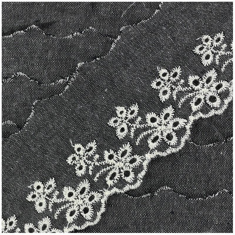 English embroidery denim blossom black x 50cm ma petite mercerie English embroidery denim blossom black x 50cm ma petite mercerie