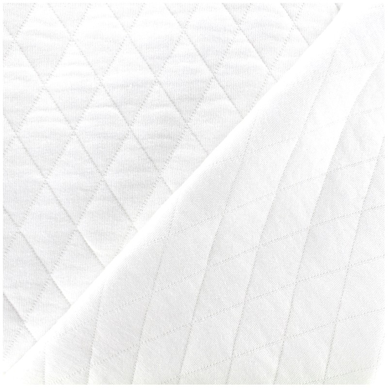 Quilted jersey fabric Diamonds 10/20 white MPM