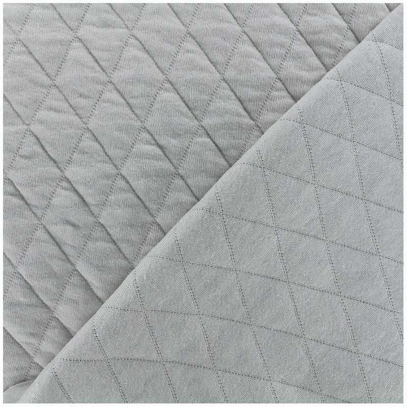 Quilted jersey fabric Diamonds 10/20 grey x 10cm Ma Petite Mercerie