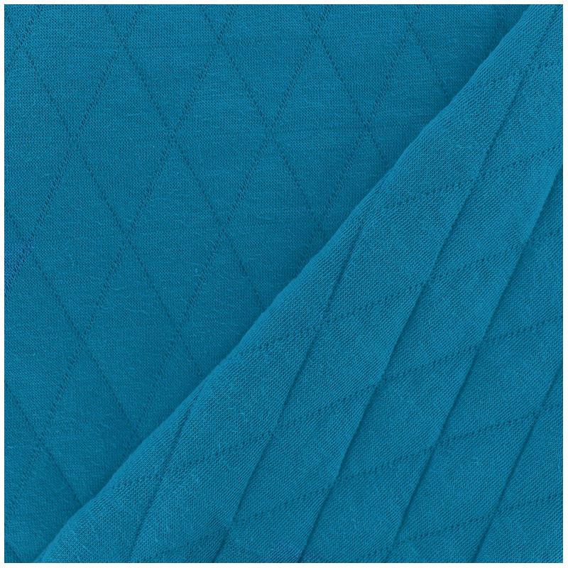 Quilted jersey fabric Diamonds 30/50 blue x 10cm Ma Petite Mercerie