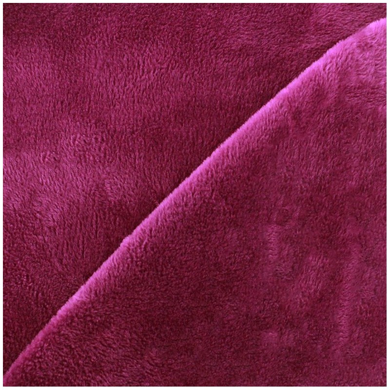 Sweat reverside Minkee velvet Fabric rapsberry x 10cm Ma Petite