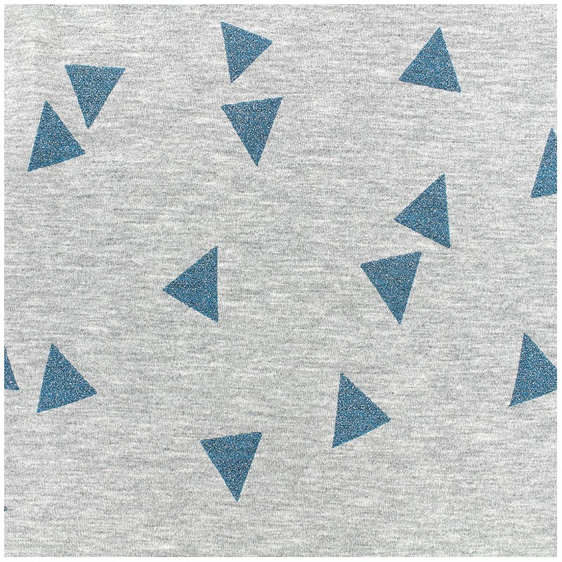 Poppy jersey fabric Triangle Glitter peacock x 10cm Ma Petite Mercerie