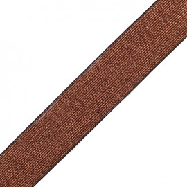 Metallic flat elastic 40mm Cocktail - copper x 1m