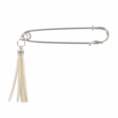 Kilt safety pin pompom - silvery