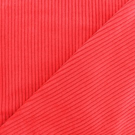 Tissu velours grosses côtes - rouge vif x10cm
