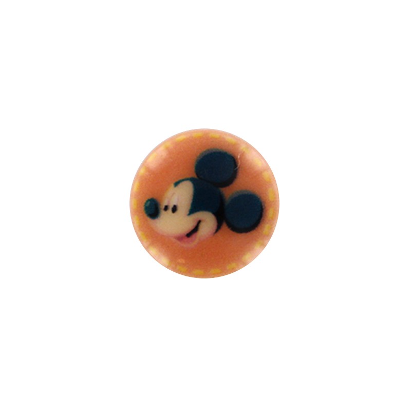 Bouton Disney Mickey orange Ma Petite Mercerie