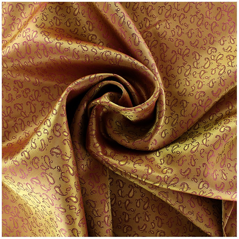 Mini Cachemere Jacquard Lining Fabric old gold x 10cm Ma Petite