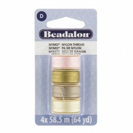 Fil de nylon pour perles Nymo Beadalon teintes de la plage 4x58,5m