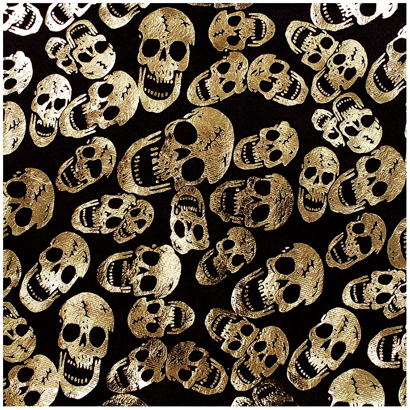 Strucked velvet fabric Skull gold x 10cm Ma Petite Mercerie