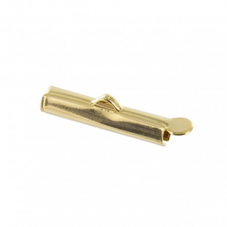 Slide end tube for bead weaving 20 mm - gold