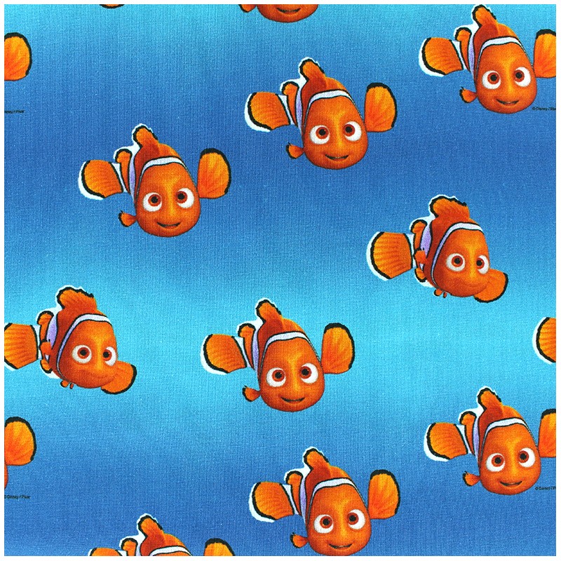 Jersey fabric Disney Disney Nemo blue x 15cm Ma Petite Mercerie