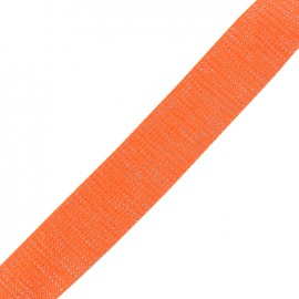 Lurex strap silvered - fluo orange x 1m
