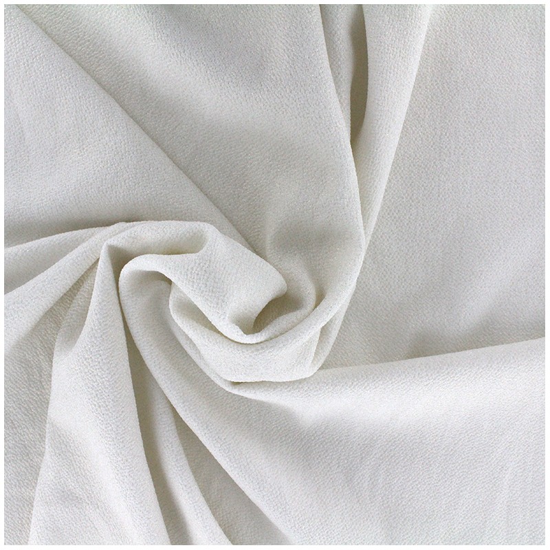 Iridescent embossed crepe fabric white/gold x 10cm Ma Petite Mercerie