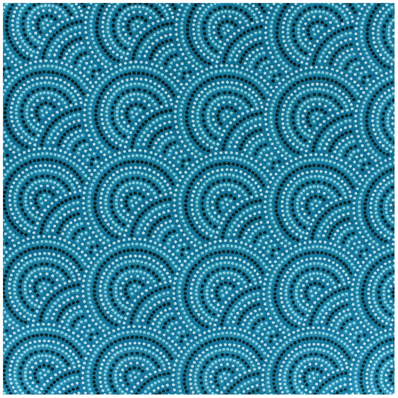 Cotton fabric Sydney teal x 10cm Ma Petite Mercerie