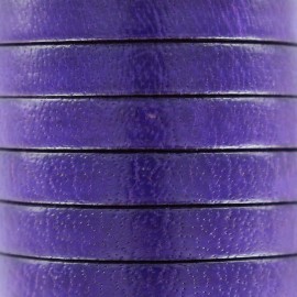 Lacet plat en cuir  5 mm - Violet