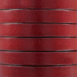 5 mm Flat Leather Strip - Red