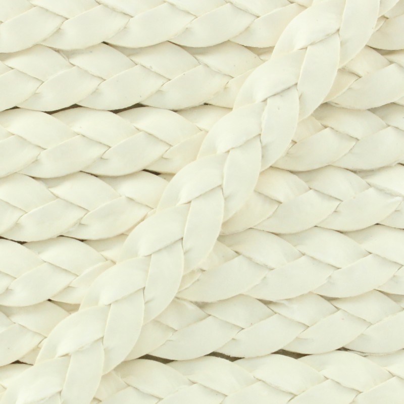 5 mm Braded Leather Strip in White Ma Petite Mercerie