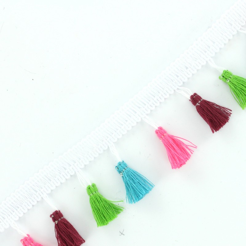 Uteruik Bordure à Pompons En Forme De Boules, Tresses De Jacquard