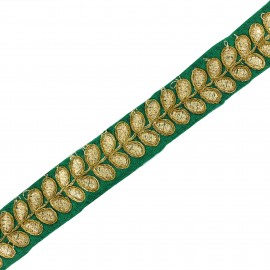 Ruban galon India Aloki - vert x 50cm