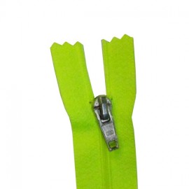 Closed bottom zipper - fluorescent green