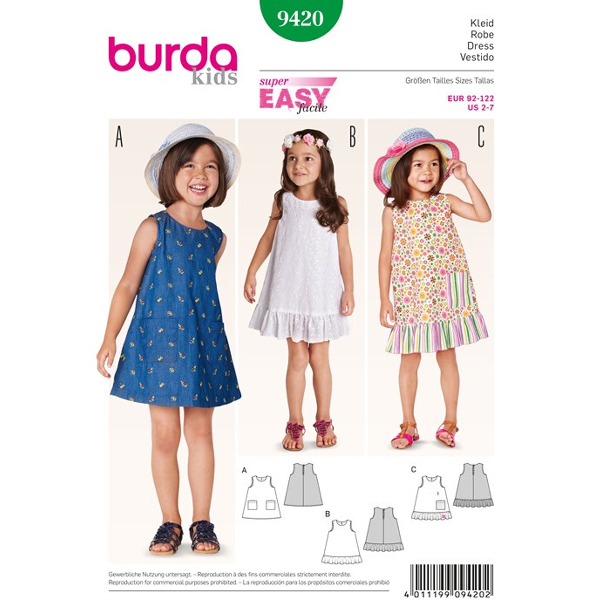 Burda Patron Robe N°9420 Kids Patron N°9420 Patron Robe Kids Burda uOkXZiP