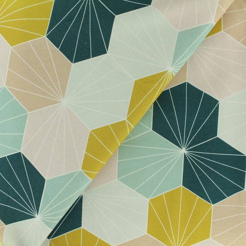 Cotton canvas fabric large width Scandinavian multicolor