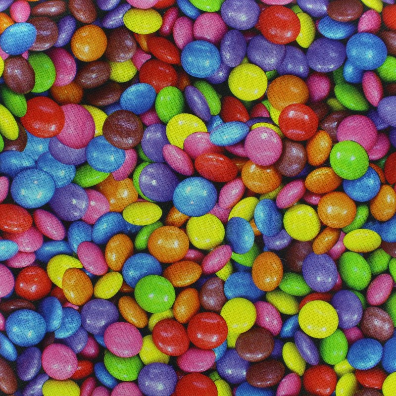 Cotton canvas fabric large width Smarties multicolor