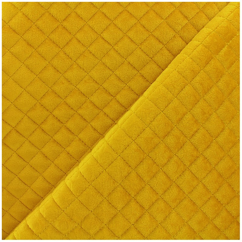 Quilted velvet fabric Baryton - yellow x 10cm - Ma Petite ...