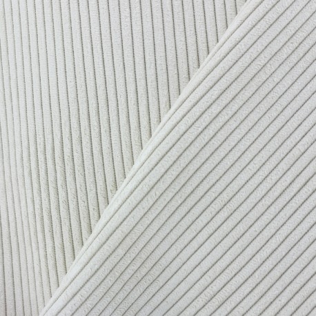 Tissu velours à grosses côtes Lisboa - crème x10cm