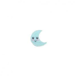 Tiny wonderland embroidered iron-on patch - moon