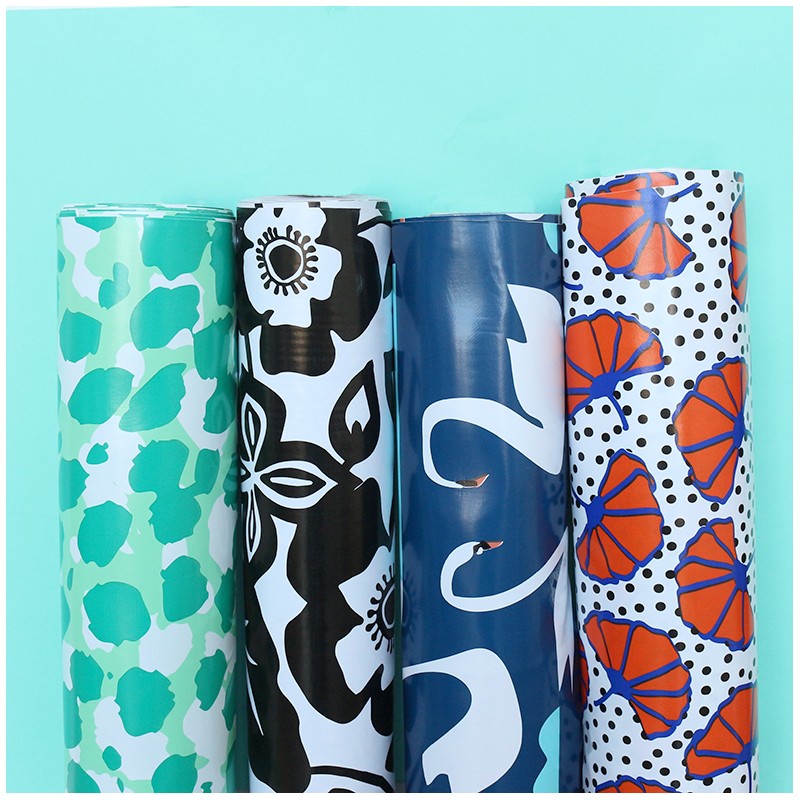 Oilcloth fabric Swan blue x 30cm