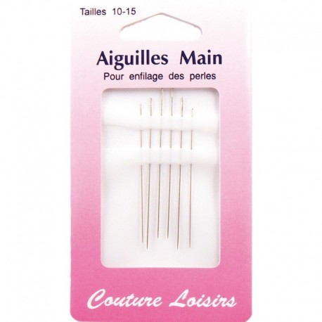 Aiguilles à enfiler les perles n°10 à 15 X6 - Couture loisirs