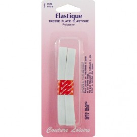 Elastique 9 mm tresse plate blanche - Couture loisirs