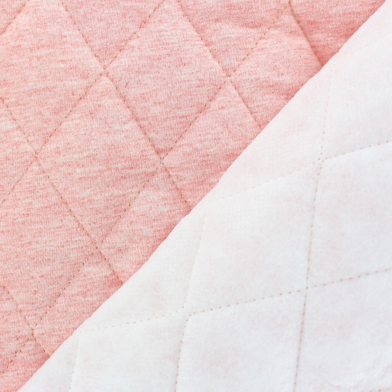Quilted lining Flecked Jersey Fabric pink x 10cm