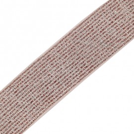 Ruban élastique lurex Brillantine (22mm) - rose x 1m